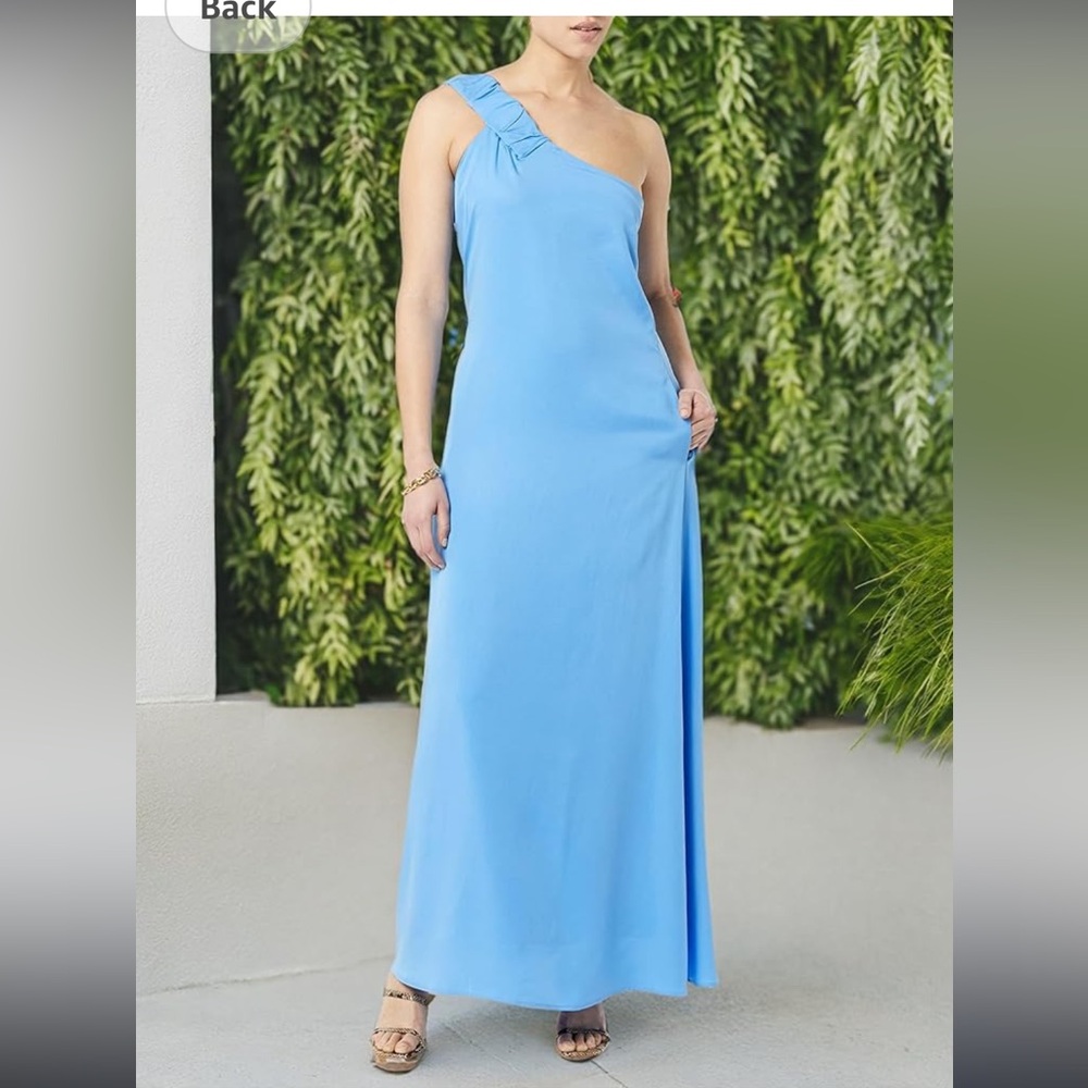 TEREA Women's Sylvie One Shoulder Maxi Dress XXL AZURE BLUE